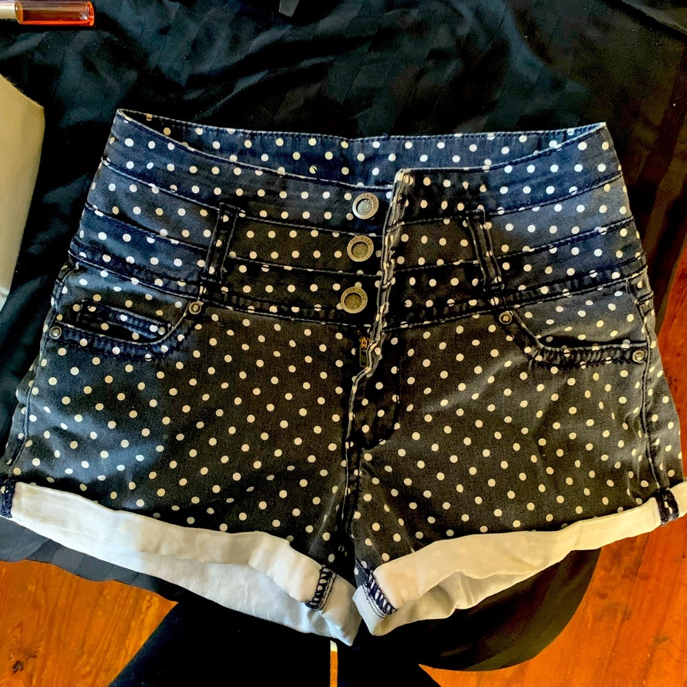 1ST KISS Black & White Polka Dot Short Shorts